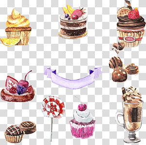 Frozen Food, Watercolor, Paint, Wet Ink, Cupcake, Dairy Products, Dessert, Cake Decorating transparent background PNG clipart thumbnail