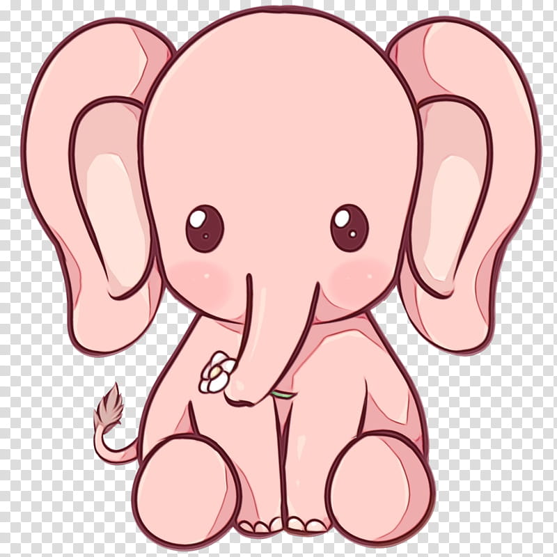 Indian Elephant, Drawing, Cuteness, Cartoon, Kawaii, Coloring Book, Painting, Doodle transparent background PNG clipart