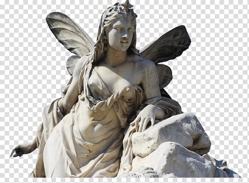 marble and stone, female fairy concrete statue transparent background PNG clipart