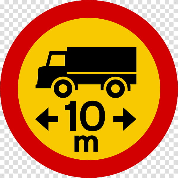 Emoticon Line, Truck, Traffic Sign, Bildtafel Der Verkehrszeichen In Island, Prohibitory Traffic Sign, Vehicle, Yellow, Text transparent background PNG clipart