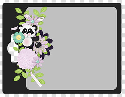 panda with flowers transparent background PNG clipart