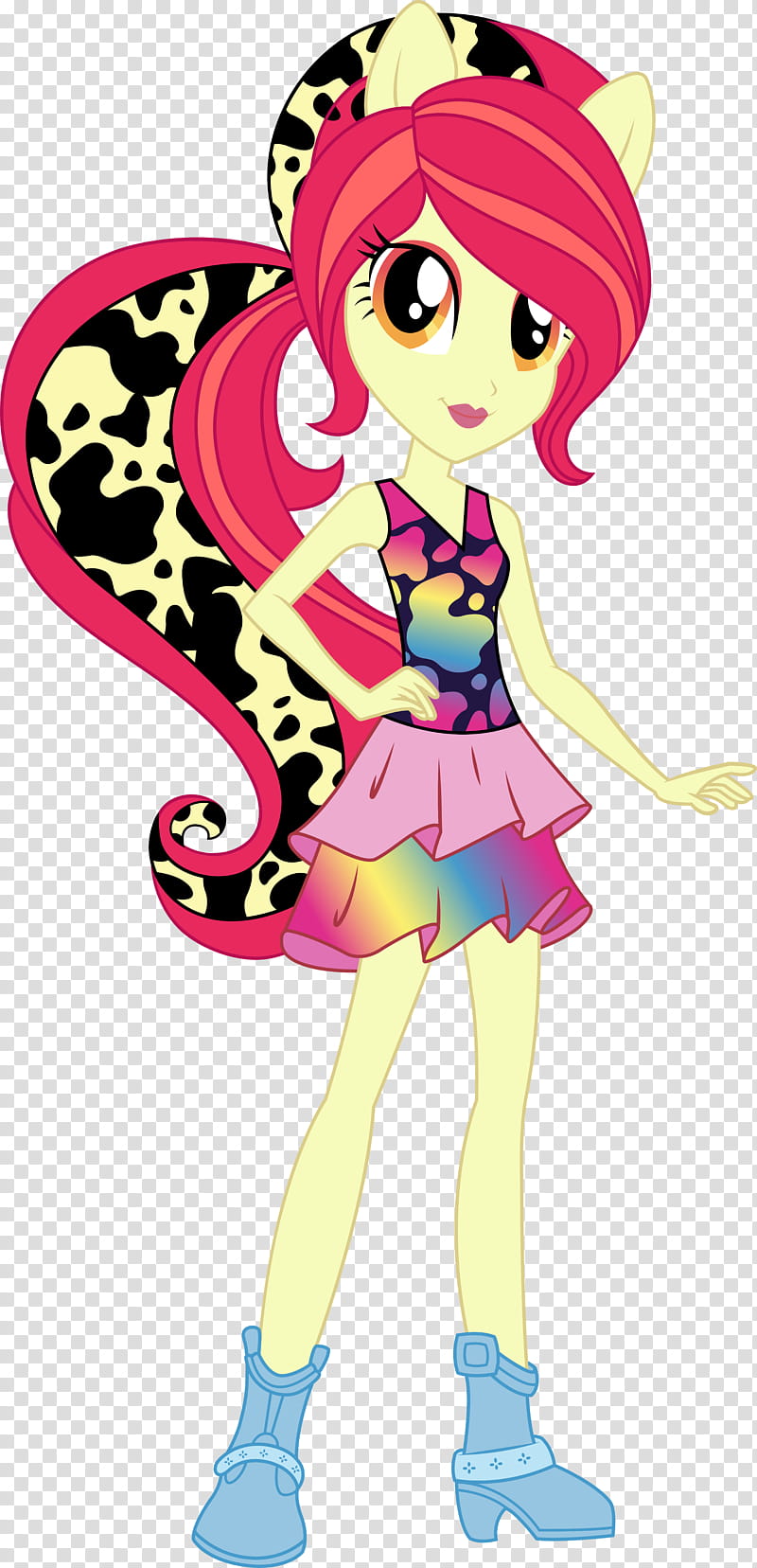 Wild Rainbow Applebloom, pink-haired girl illustration transparent background PNG clipart