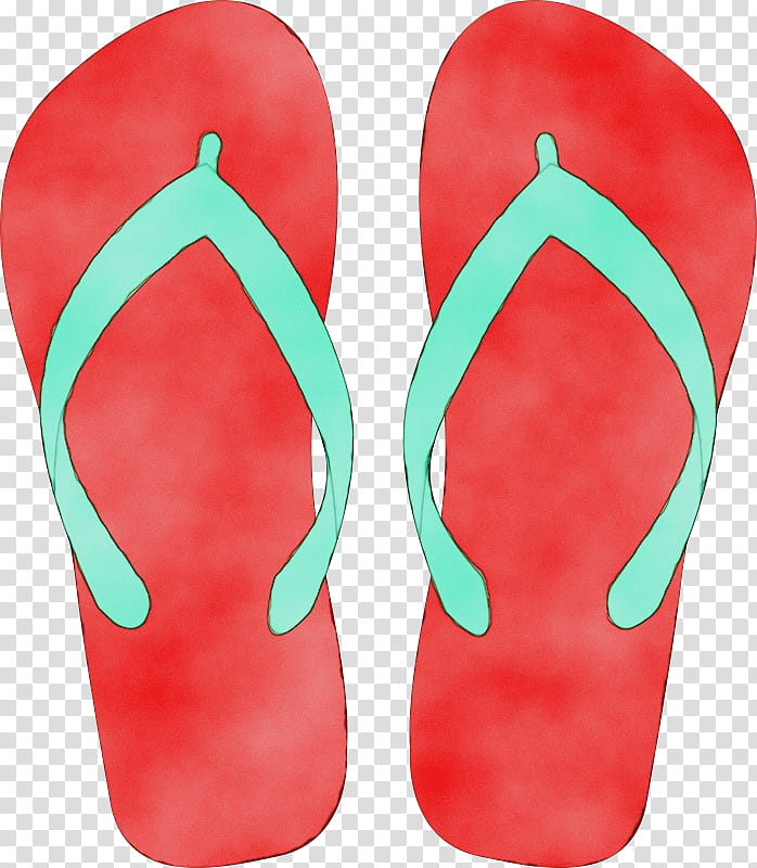 Watercolor, Paint, Wet Ink, Flipflops, Sandal, Shoe, Slipper, Footwear transparent background PNG clipart