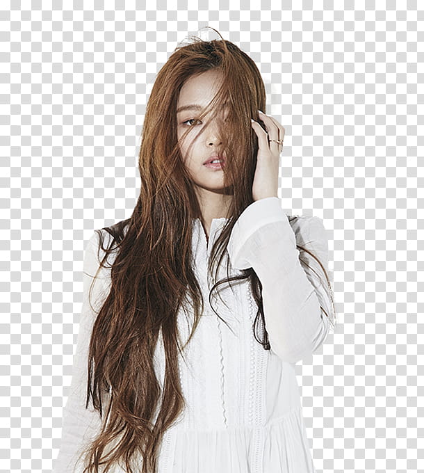 BlackPink, woman wearing white long-sleeved top transparent background PNG clipart