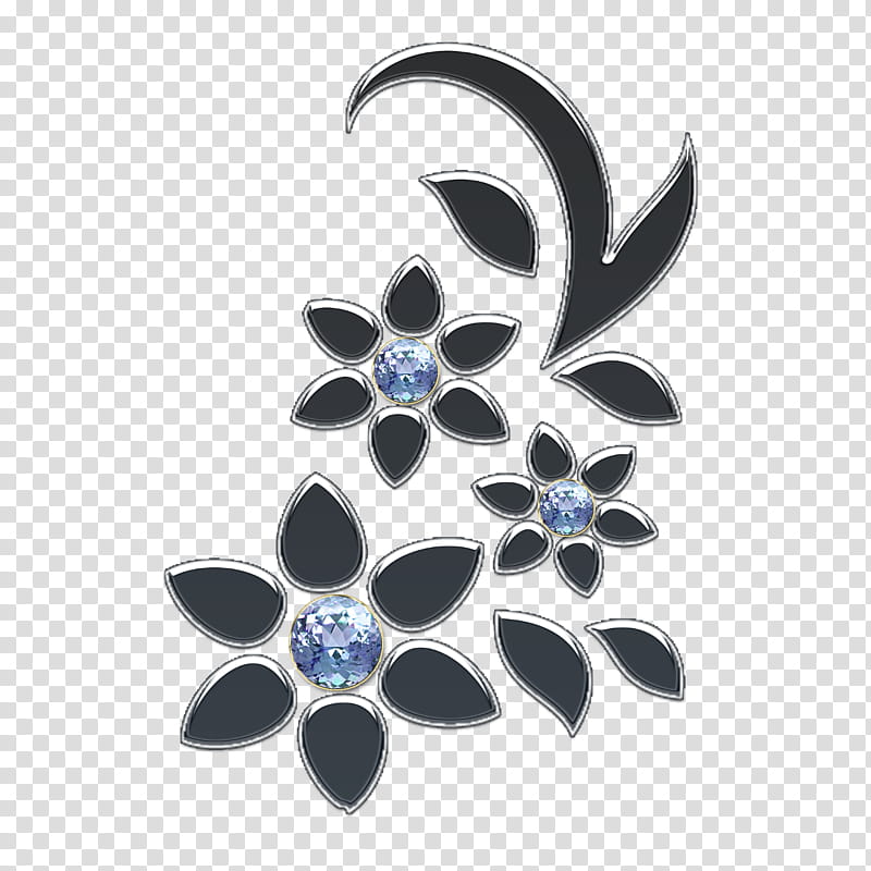 Graceful decorative embellishm, black floral decor transparent background PNG clipart