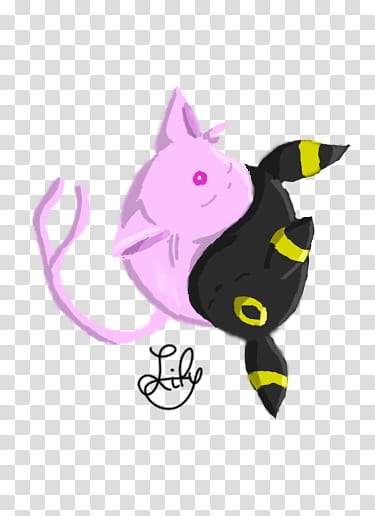 Espeon and Umbreon ~ Yi and Yang transparent background PNG clipart