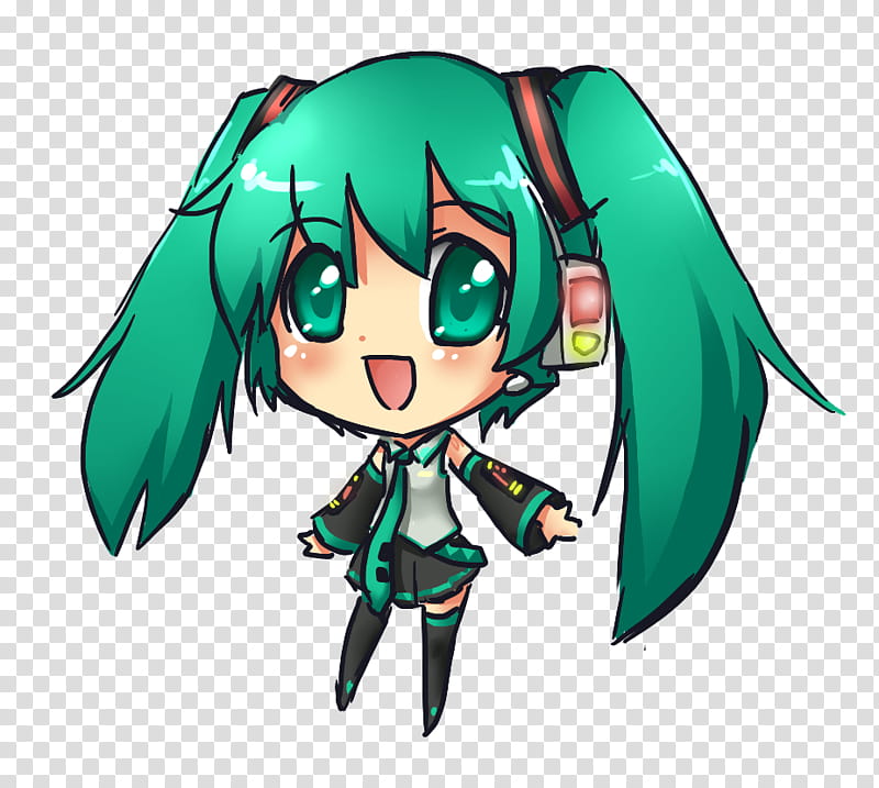 munequitos girl with green hair anime character transparent