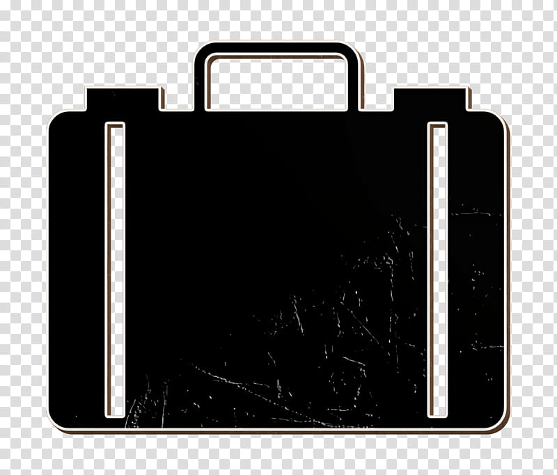 Bag icon Briefcase icon Essential Compilation icon, Suitcase, Blackandwhite, Rectangle, Baggage transparent background PNG clipart