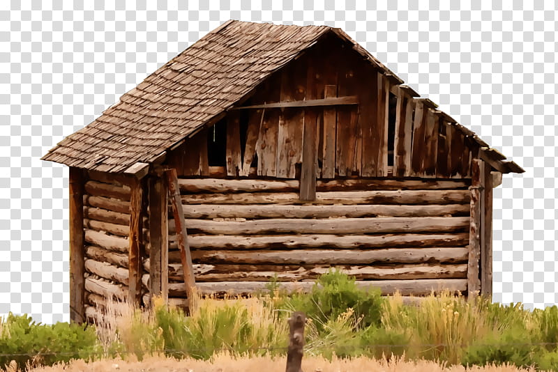 Cutout Old Building, brown hut transparent background PNG clipart