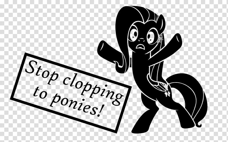 &#;Stop clopping&#; black, stop clopping to ponies! illustration transparent background PNG clipart