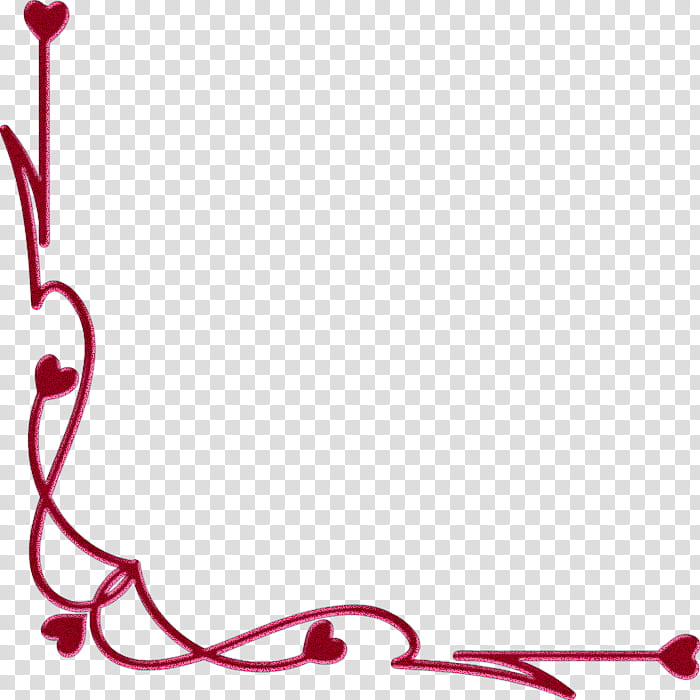 Valentine Day, red heart frame edge illustration transparent background PNG clipart