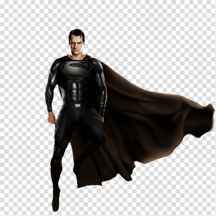 Superman Black Suit Render  transparent background PNG clipart