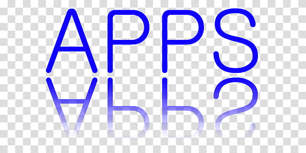 Blue Reflect Text Icons, Apps, blue apps text overlay transparent background PNG clipart