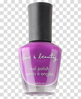 Love & Beauty nail polish bottle made in USA transparent background PNG clipart