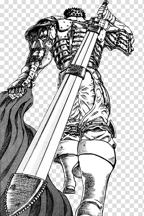 Knight, Guts, Sword, Drawing, Visual Arts, Berserk, Berserker, Weapon transparent background PNG clipart