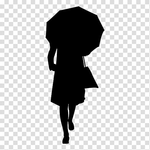 Umbrella, Black White M, Shoulder, Sleeve, Silhouette, Black M, Standing, Clothing transparent background PNG clipart