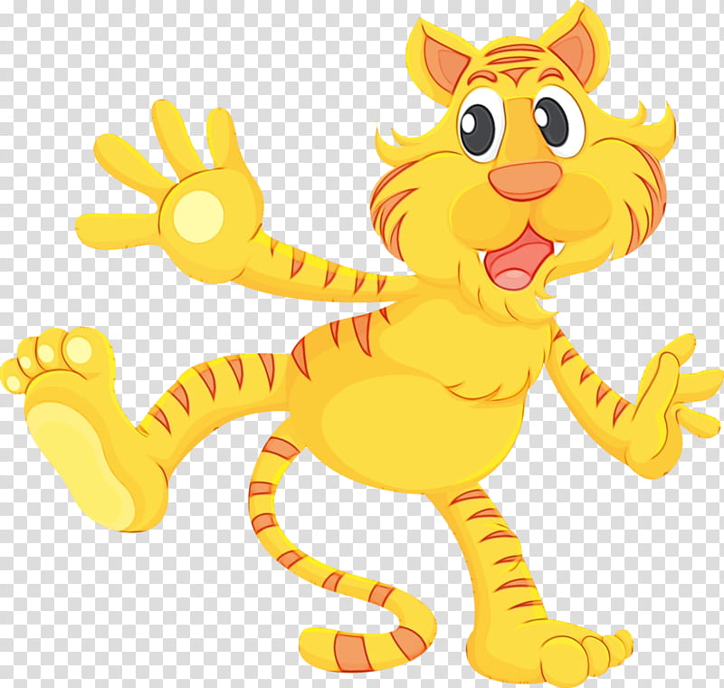 Watercolor Animal, Paint, Wet Ink, Cat, Tiger, Cartoon, Drawing, Animation transparent background PNG clipart