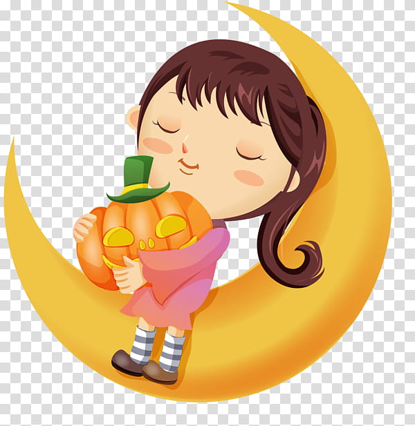 Cute Girl, Cartoon, cdr, Moon, Logo, Drawing, Smile, Happy transparent background PNG clipart