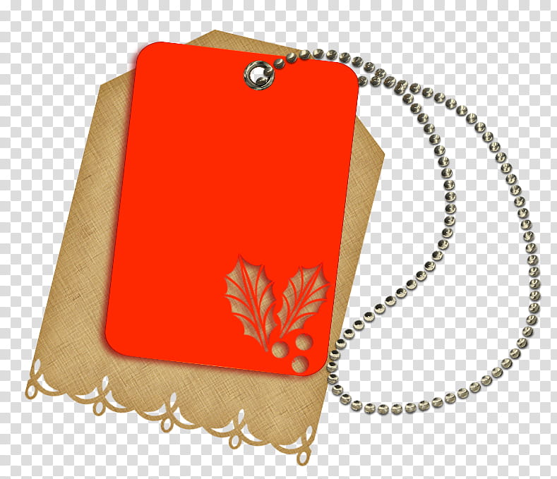 Christmas tags, orange tag transparent background PNG clipart