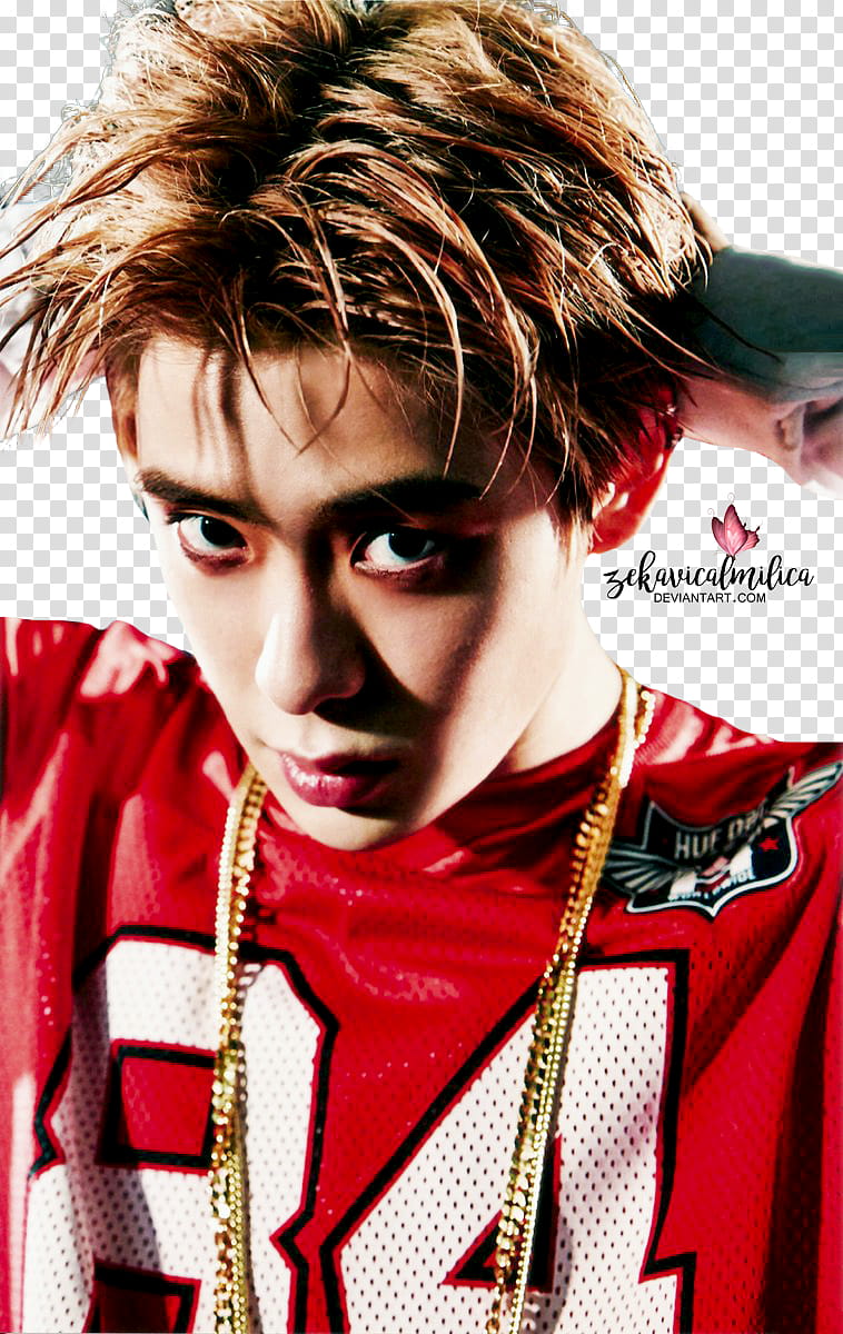 NCT  Jaehyun Limitless, man wearing red and white jersey shirt transparent background PNG clipart