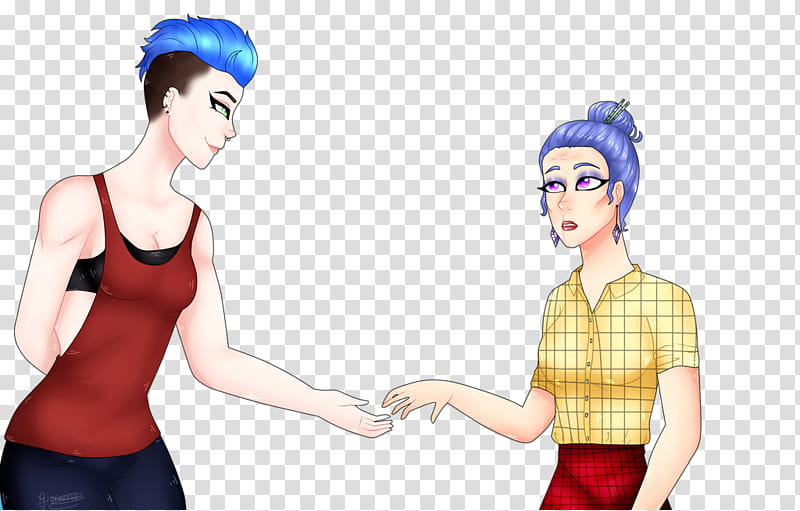 Eva and Lillian [YCH commission] transparent background PNG clipart
