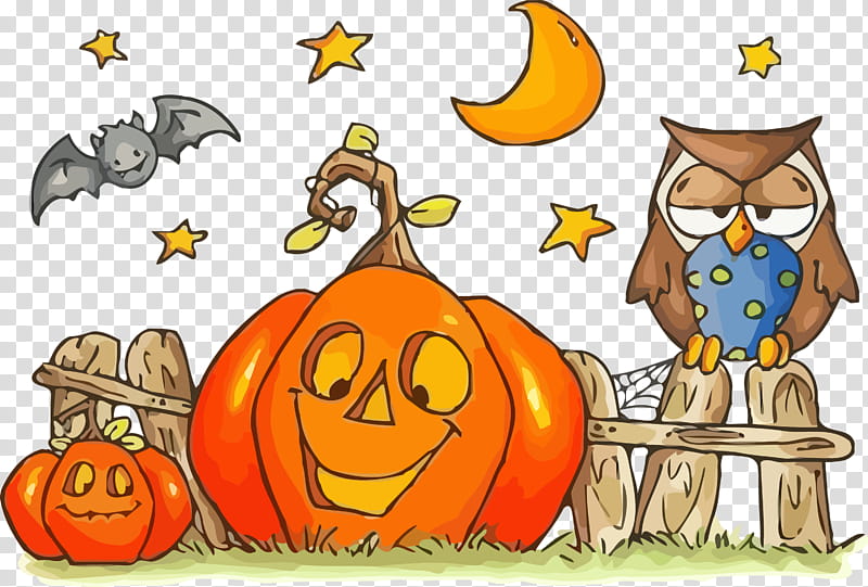 Pumpkin, Thanksgiving Owl, Owl Cartoon, Autumn, Calabaza, Jackolantern, Plant, Trickortreat transparent background PNG clipart