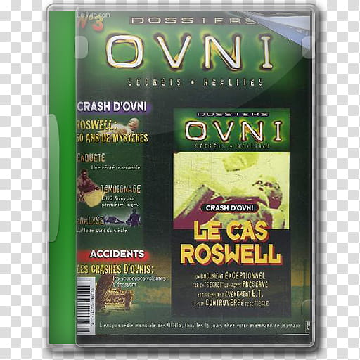 DvD Case Icon Special , Dossiers OVNI Crash d'Ovni Le cas Roswell DvD Case transparent background PNG clipart