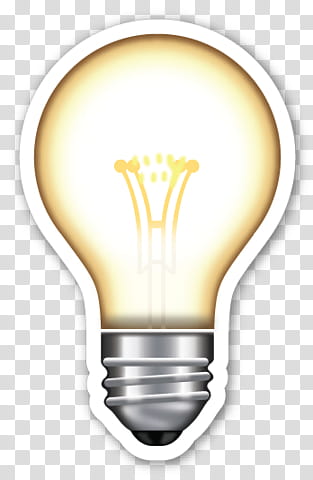 EMOJI STICKER , yellow light bulb illustration transparent background PNG clipart