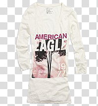 AE Shirt, white, pink, and black American Eagle long-sleeved shirt illustration transparent background PNG clipart