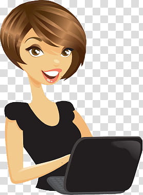 O Nenitas, woman using laptop computer illustration transparent background PNG clipart