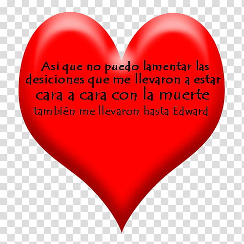 Super Frases Crepusculo en, red heart with text overlay transparent background PNG clipart