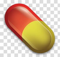 Emoji, red and yellow medication capsule illustration transparent background PNG clipart