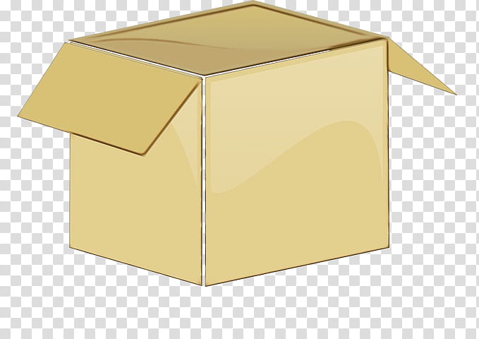 yellow box shipping box carton package delivery, Watercolor, Paint, Wet Ink, Packaging And Labeling, Square transparent background PNG clipart