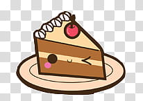 COSAS TIERNAS, slice of cake on plate transparent background PNG clipart