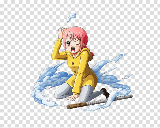 Rebecca Crown Princess of Dressrosa, pink haired female anime character sitting on floor transparent background PNG clipart