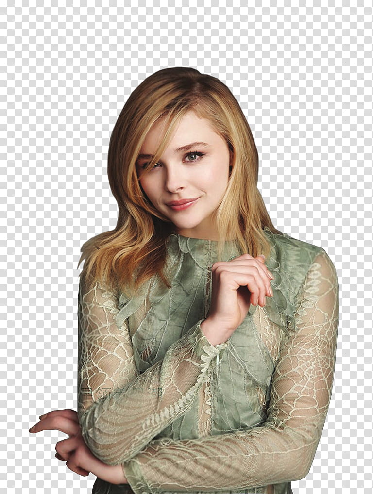 Chloe Moretz Singua editions, woman in gray long-sleeved dress transparent background PNG clipart