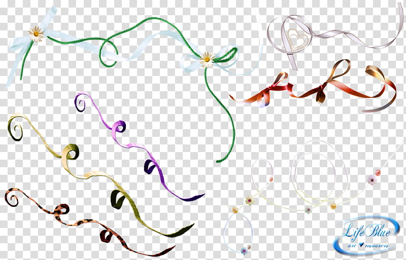 Ribbons garlands, assorted-color lace ribbon lot illustration transparent background PNG clipart