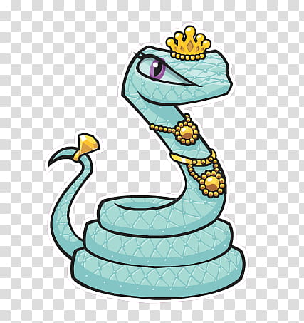 Monster High, teal snake wearing crown transparent background PNG clipart