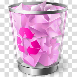 Vista Style RTM Pink Icon, Recycle Bin (full) transparent background PNG clipart