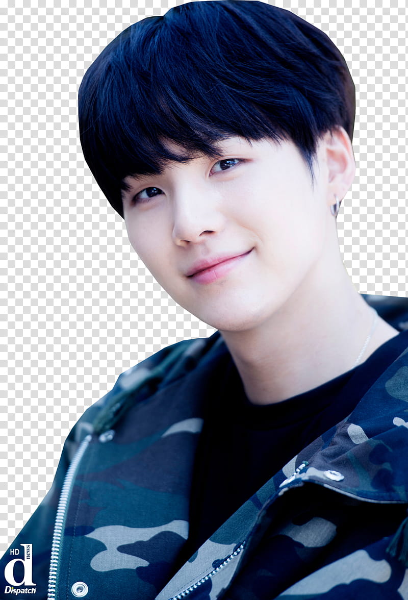 Suga BTS, smiling man wearing green and black camouflage zip jacket transparent  background PNG clipart