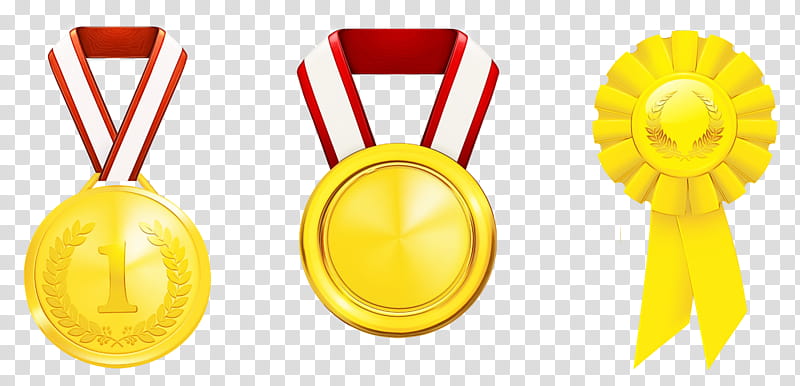 Cartoon Gold Medal, Ribbon, Award Or Decoration, Prize, Rosette, Place ...