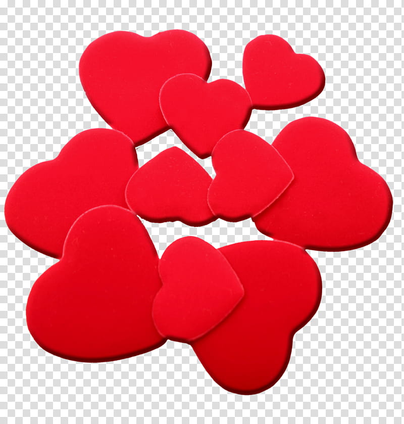 High resolution  Valentine s, scattered red hearts illustration transparent background PNG clipart