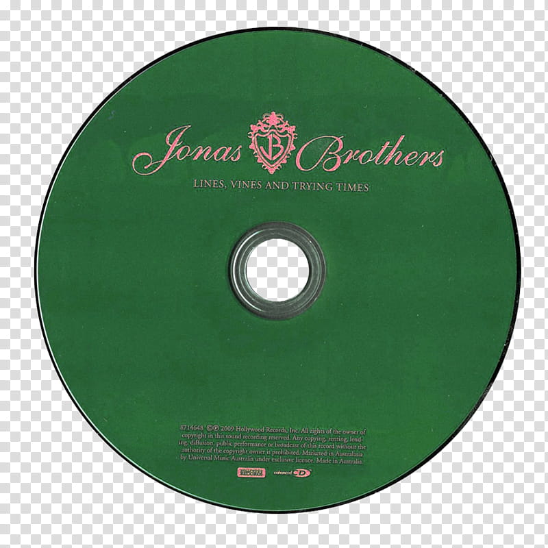 CDS, green Jonas Brothers record transparent background PNG clipart