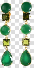 Earrings Set , pair of green gemstone dangle earrings transparent background PNG clipart