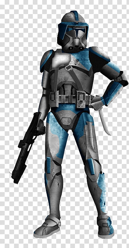 Commander Ined, blue and gray Star Wars character transparent background PNG clipart