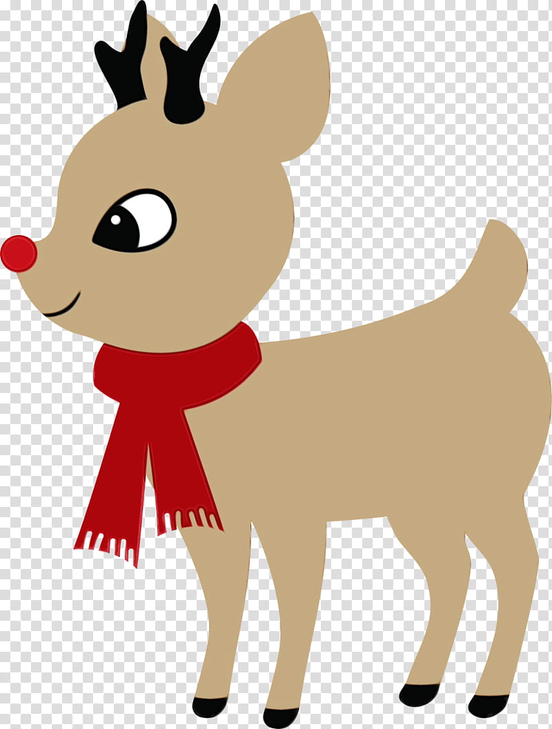 cartoon deer animal figure tail snout, Watercolor, Paint, Wet Ink, Cartoon, Fawn, Animation transparent background PNG clipart