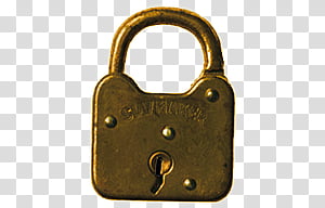 VVintage, copper-colored padlock transparent background PNG clipart thumbnail