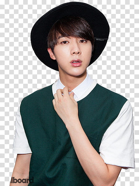 BTS Billboard X byDESIGNERS, man wearing green and white collared top transparent background PNG clipart