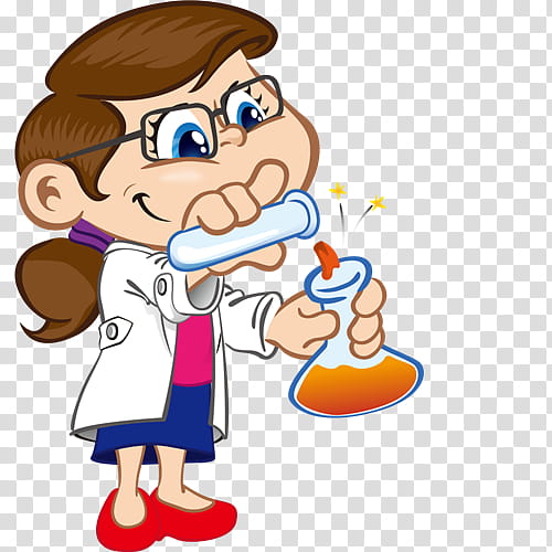 Scientist, Chemistry, Science, Cartoon, Pleased transparent background PNG clipart