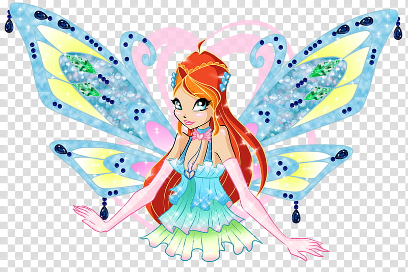 Bloom Enchantix, red haired fairy drawing transparent background PNG clipart